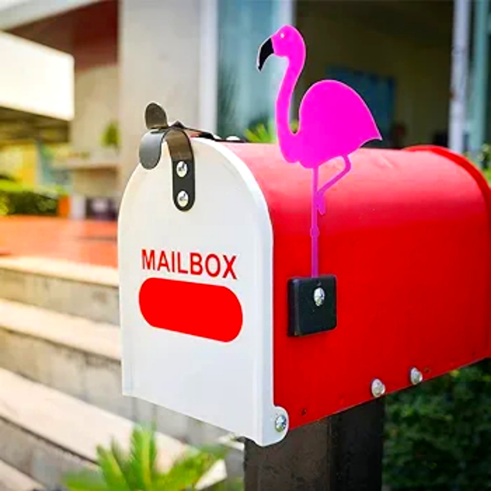 Mailbox "Flamingo" Flag For Letter Delivery Notification - New